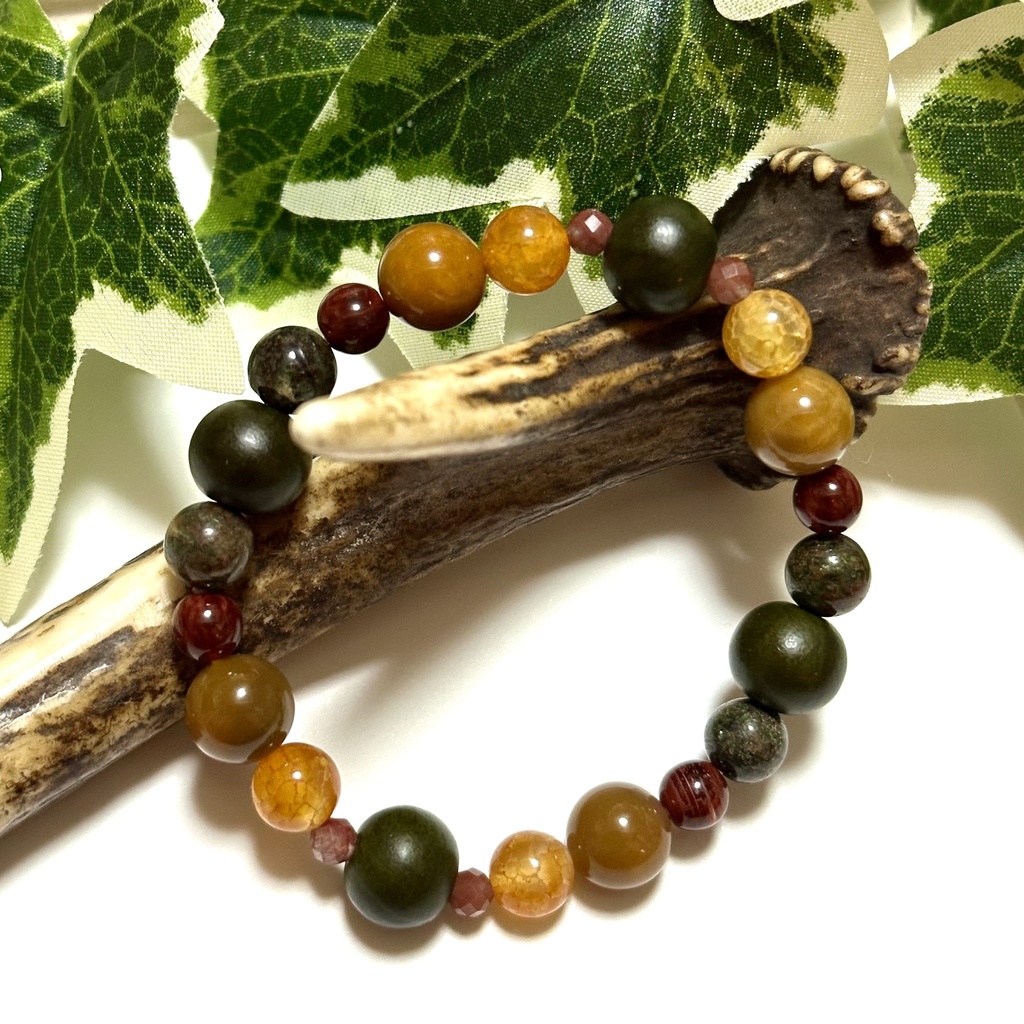 「 klem * 抱擁 」 ✯ 緑檀 アンデシン ドラゴンアゲート ルチルクォーツ エクロジャイト/ 天然石ブレスレット パワーストーン 天然石アクセサリー