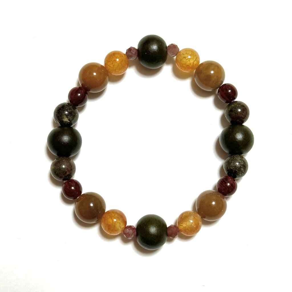 「 klem * 抱擁 」 ✯ 緑檀 アンデシン ドラゴンアゲート ルチルクォーツ エクロジャイト/ 天然石ブレスレット パワーストーン 天然石アクセサリー