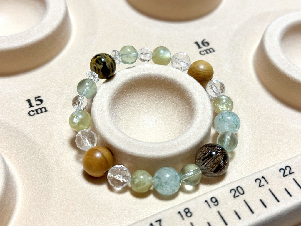 「 芽吹き 」 ✯ ブロンズルチルクォーツ フローライト フックサイトインクォーツ ゴールデンマイカ 榧 ボルダーオパール/ 天然石ブレスレット パワーストーン 天然石アクセサリー