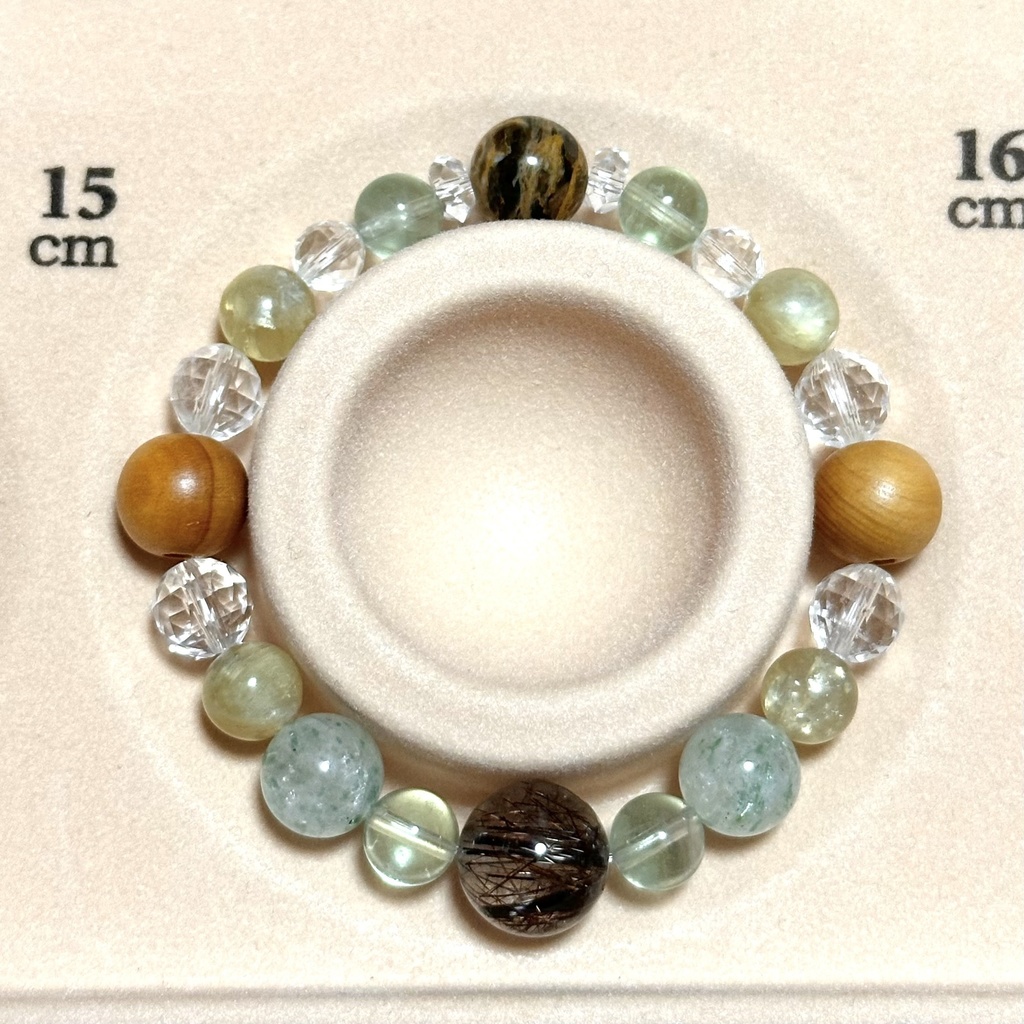 「 芽吹き 」 ✯ ブロンズルチルクォーツ フローライト フックサイトインクォーツ ゴールデンマイカ 榧 ボルダーオパール/ 天然石ブレスレット パワーストーン 天然石アクセサリー
