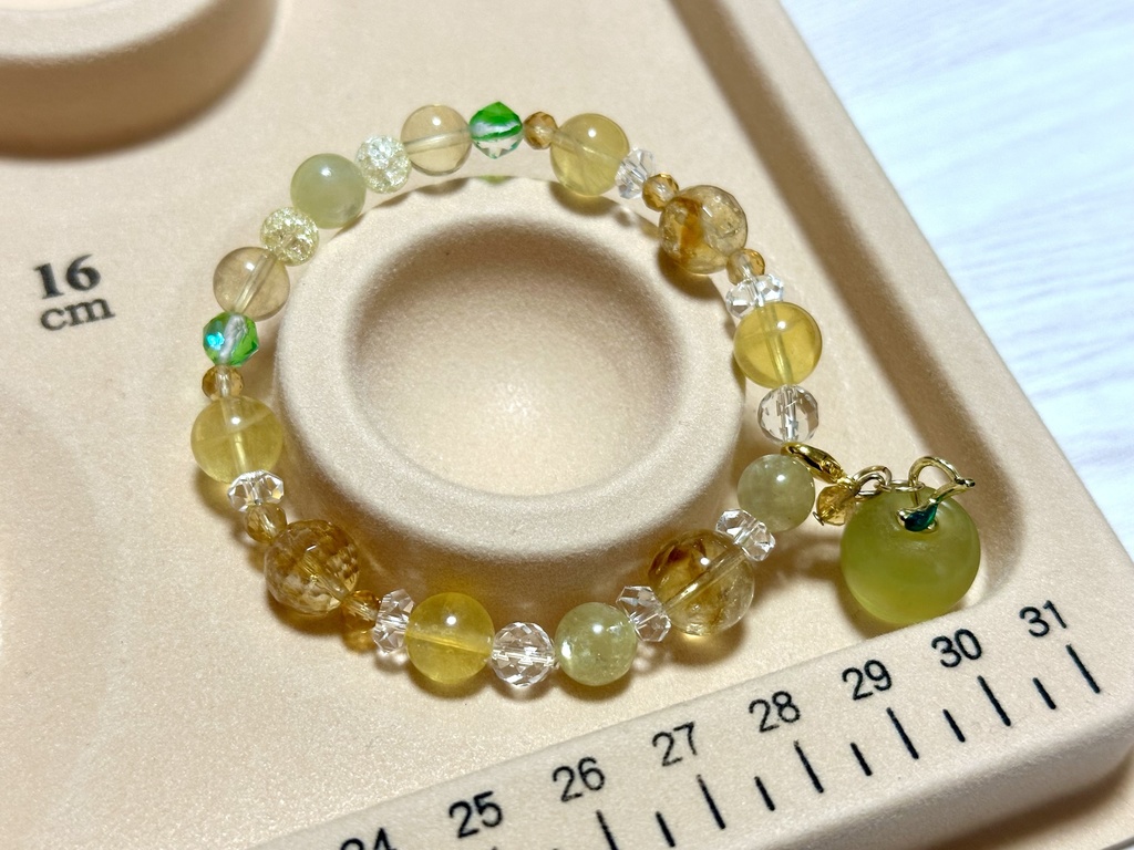 「 蜜りんご 」 ✯ シトリン ゴールデンマイカ イエローフローライト りんご etc/ 天然石ブレスレット パワーストーン 天然石アクセサリー