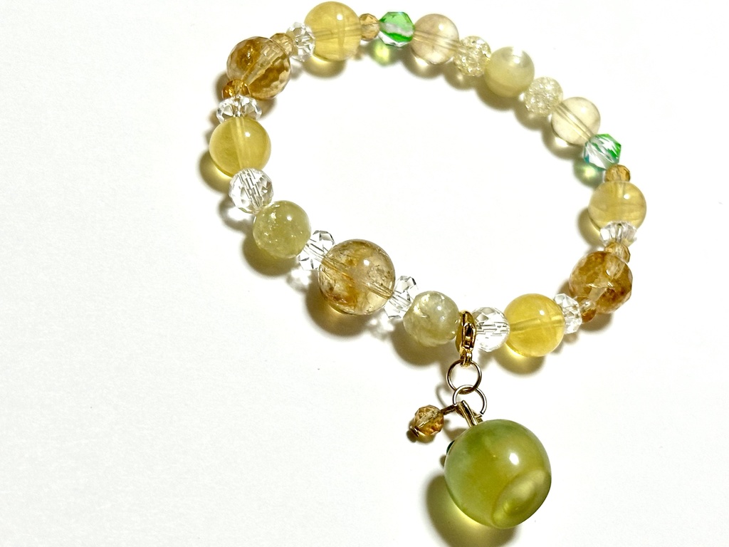 「 蜜りんご 」 ✯ シトリン ゴールデンマイカ イエローフローライト りんご etc/ 天然石ブレスレット パワーストーン 天然石アクセサリー