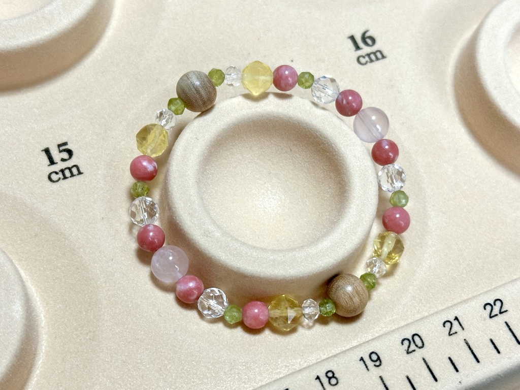 「 百日紅 」 ✯ 和桜 チューライト ペリドット フローライト ローズクォーツetc/ 天然石ブレスレット パワーストーン 天然石アクセサリー