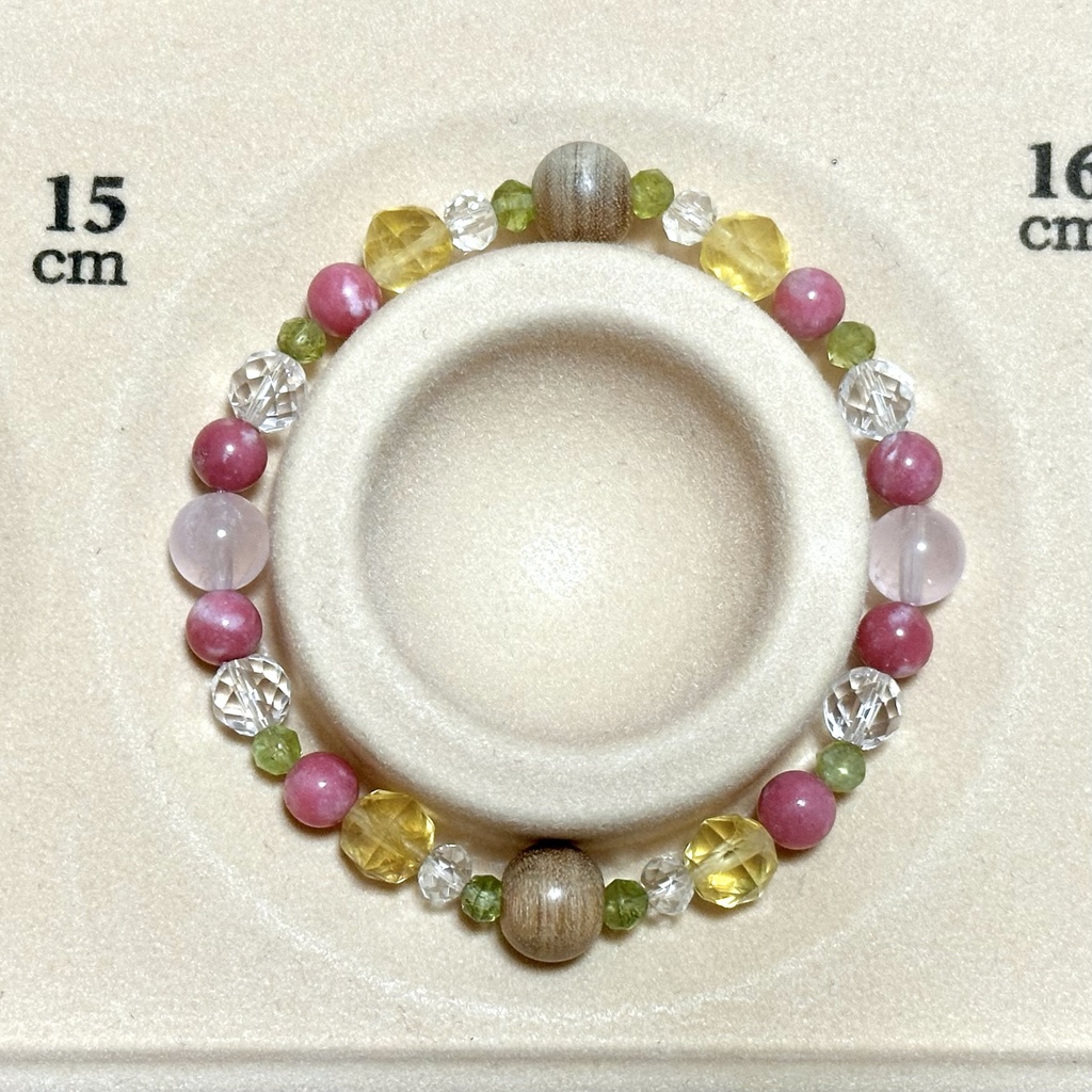 「 百日紅 」 ✯ 和桜 チューライト ペリドット フローライト ローズクォーツetc/ 天然石ブレスレット パワーストーン 天然石アクセサリー