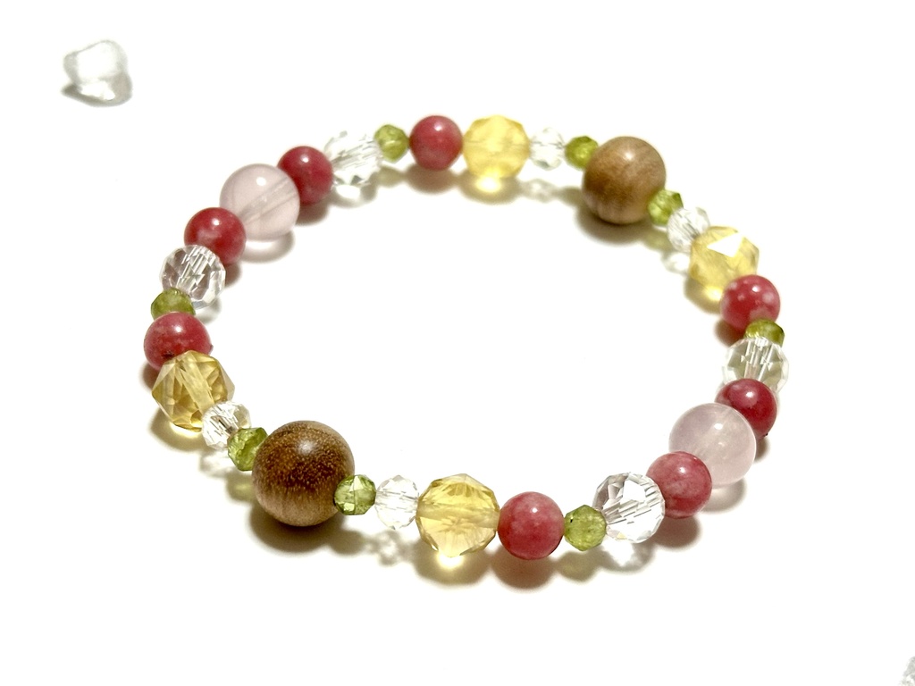 「 百日紅 」 ✯ 和桜 チューライト ペリドット フローライト ローズクォーツetc/ 天然石ブレスレット パワーストーン 天然石アクセサリー