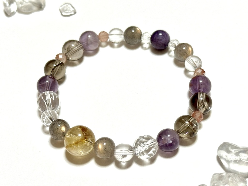 「 夕暮れと秋風 」 ✯ ファントムシトリン ラブラドライト アイリスクォーツ アイリススモーキークォーツ チャロアイトetc/ 天然石ブレスレット パワーストーン 天然石アクセサリー