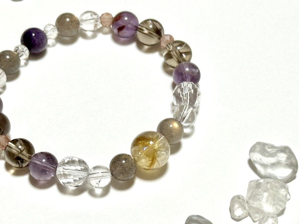 「 夕暮れと秋風 」 ✯ ファントムシトリン ラブラドライト アイリスクォーツ アイリススモーキークォーツ チャロアイトetc/ 天然石ブレスレット パワーストーン 天然石アクセサリー