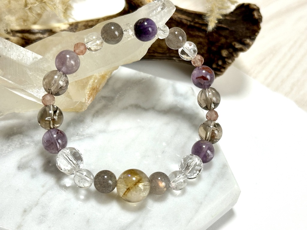 「 夕暮れと秋風 」 ✯ ファントムシトリン ラブラドライト アイリスクォーツ アイリススモーキークォーツ チャロアイトetc/ 天然石ブレスレット パワーストーン 天然石アクセサリー