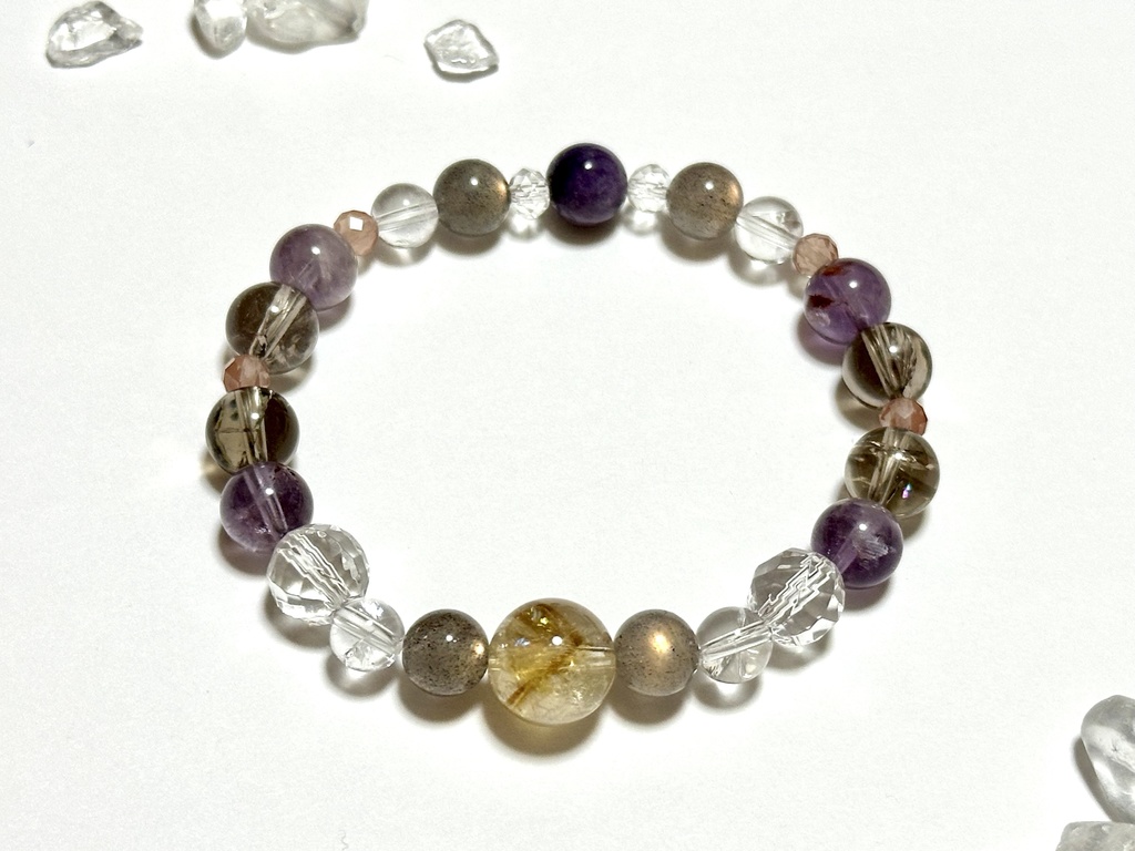 「 夕暮れと秋風 」 ✯ ファントムシトリン ラブラドライト アイリスクォーツ アイリススモーキークォーツ チャロアイトetc/ 天然石ブレスレット パワーストーン 天然石アクセサリー