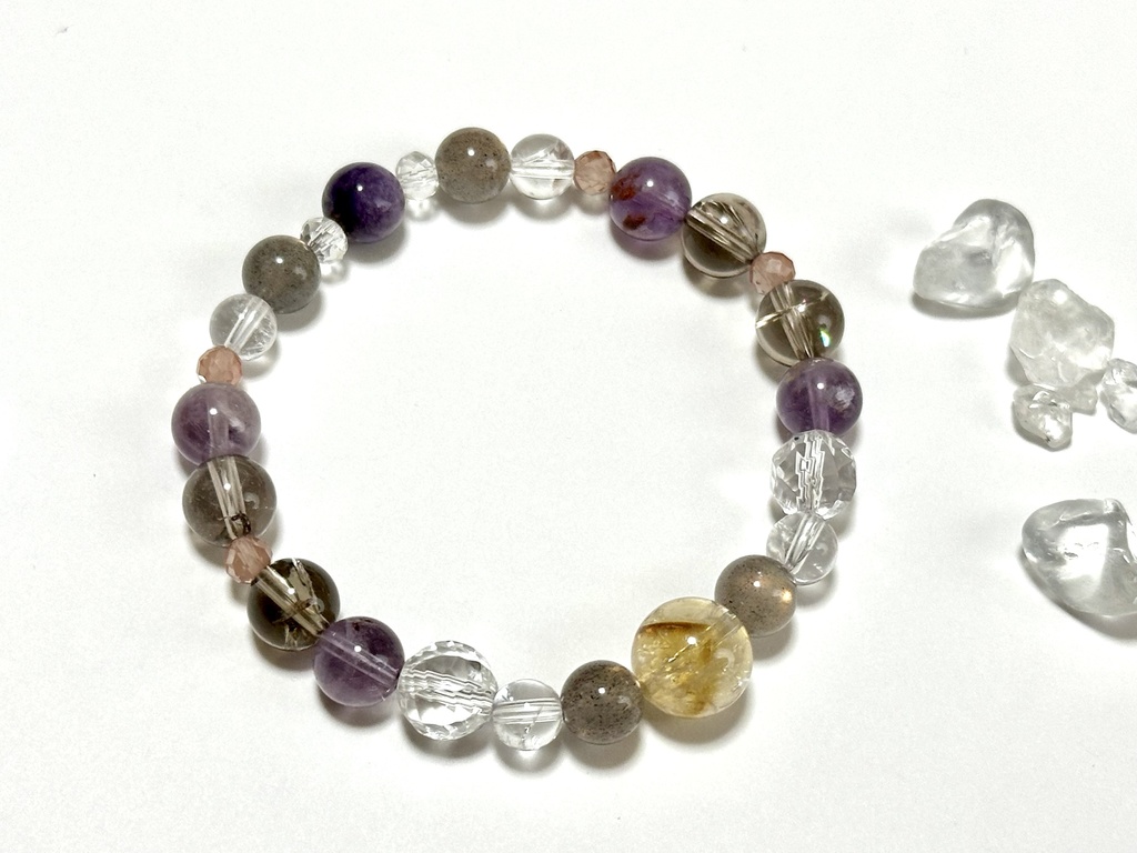 「 夕暮れと秋風 」 ✯ ファントムシトリン ラブラドライト アイリスクォーツ アイリススモーキークォーツ チャロアイトetc/ 天然石ブレスレット パワーストーン 天然石アクセサリー