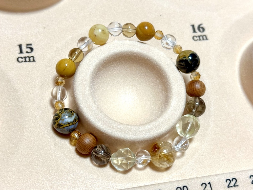 「 銀杏乱舞(いちょうらんぶ) 」 ✯ シトリン ボルダーオパール アイリス 天然無着色シトリン 屋久杉 ハニーアンバー etc/ 天然石ブレスレット パワーストーン 天然石アクセサリー