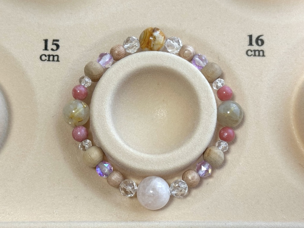 「 春の音 」 ✯ モルガナイト 桃の木 チューライト ルチルクォーツ ゴールデンオパール etc / 天然石ブレスレット パワーストーン 天然石アクセサリー