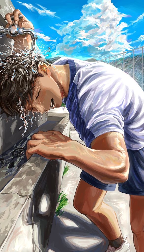 「水浴び」ポストカード