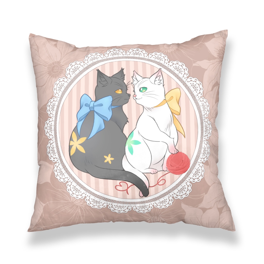 【オリジナル】らぶらぶねこ【クッションカバー】