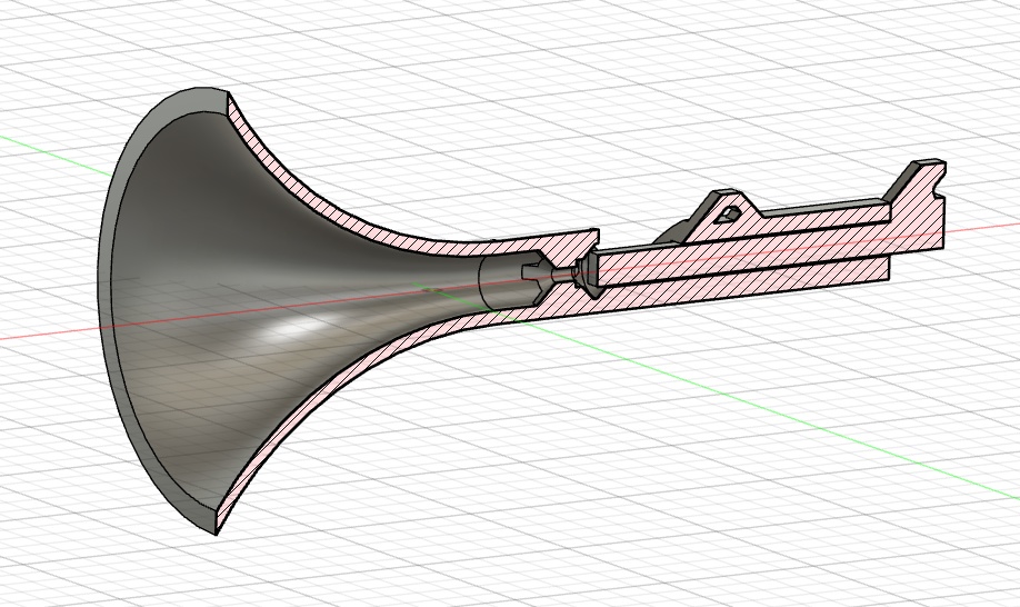 ラッパ型クラッカーのオモチャの3Dデータ(STL形式)