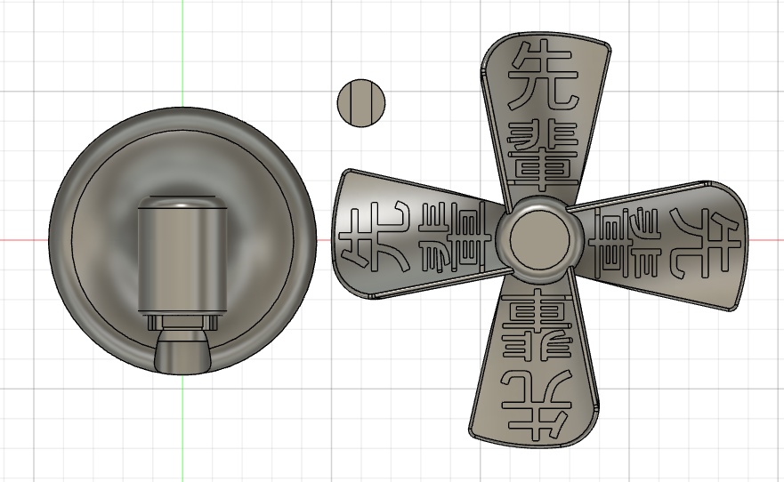 先輩風を吹かす扇風機の3Dデータ(STL形式)