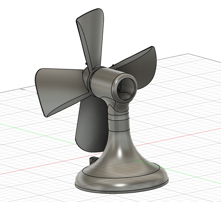 先輩風を吹かす扇風機の3Dデータ(STL形式)
