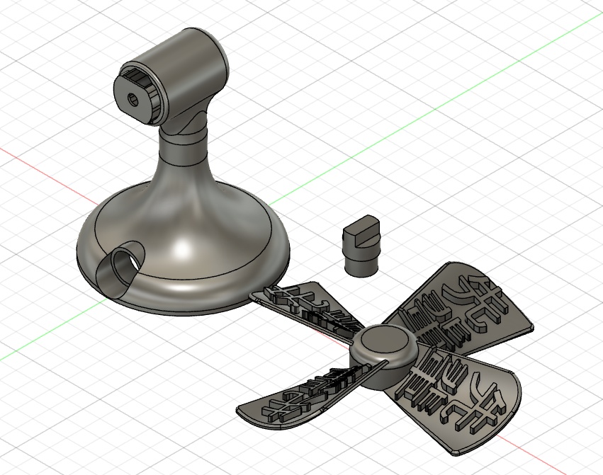 先輩風を吹かす扇風機の3Dデータ(STL形式)