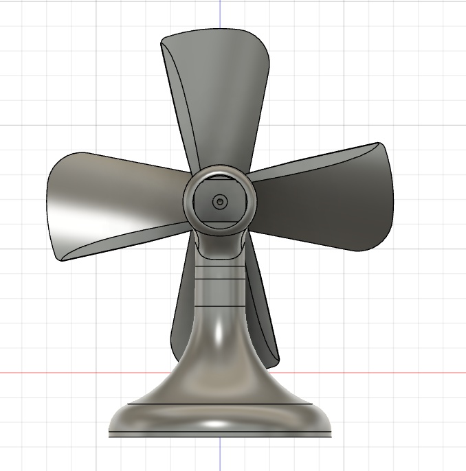 先輩風を吹かす扇風機の3Dデータ(STL形式)