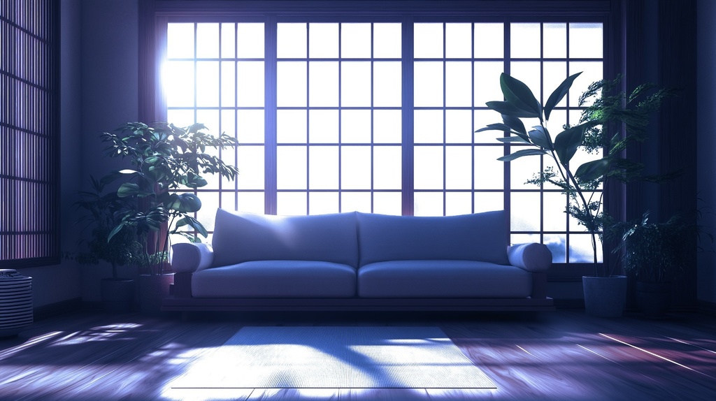 【TRPG背景素材】和風モダンリビング 4種セット(昼・夕・夜・異変)