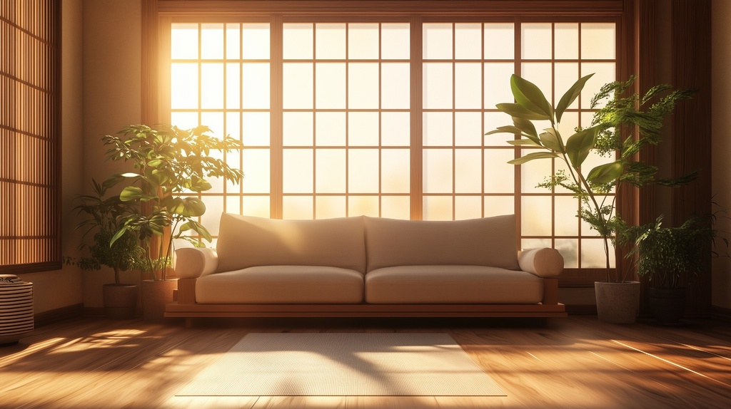 【TRPG背景素材】和風モダンリビング 4種セット(昼・夕・夜・異変)