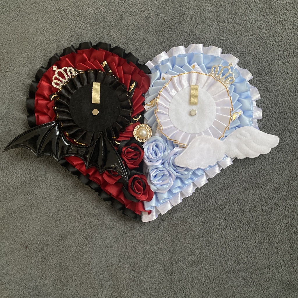 痛ロゼット　ハート型　天使と悪魔