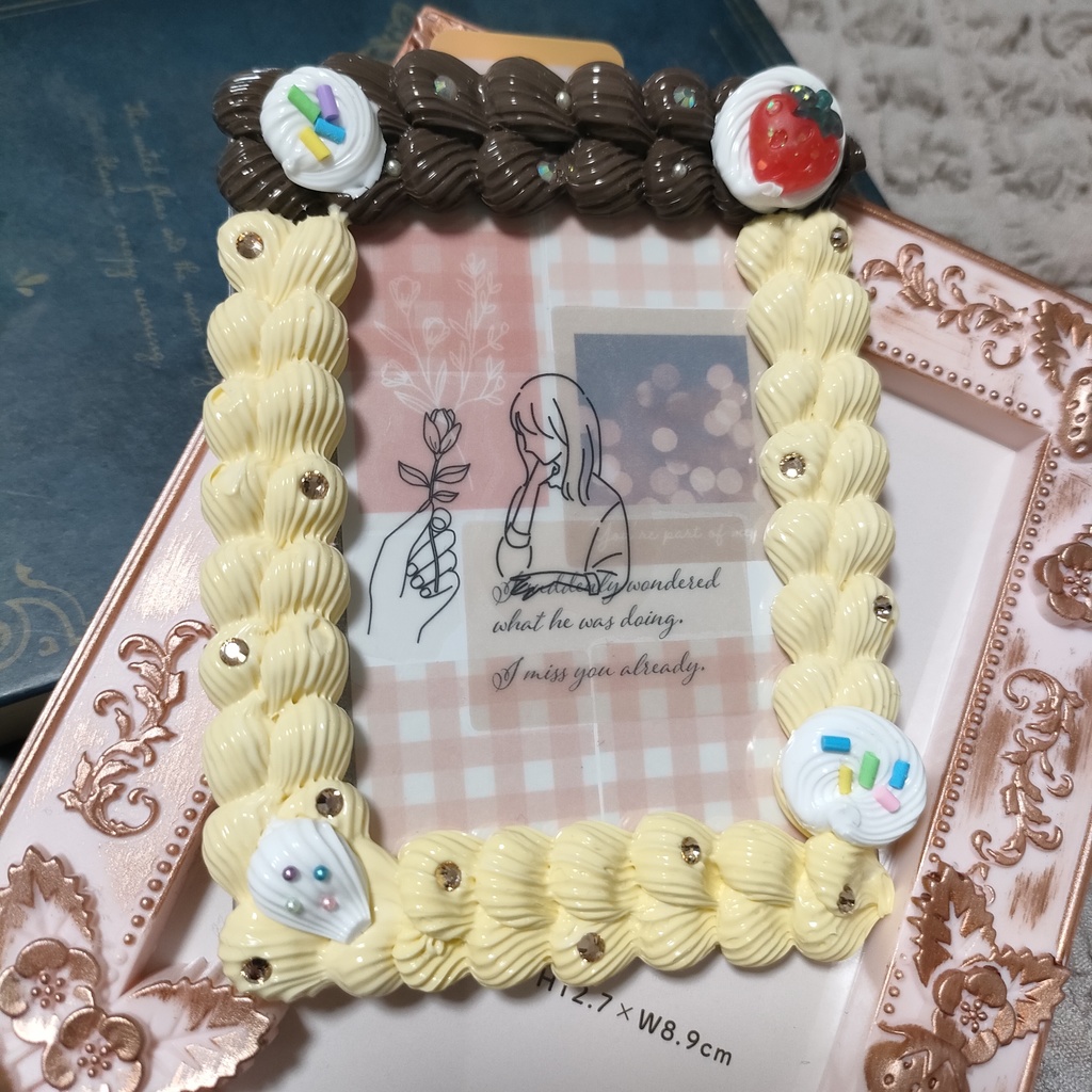 ハンドメイド ホイップデコ プリンイメージ B8縦 トレカデコ