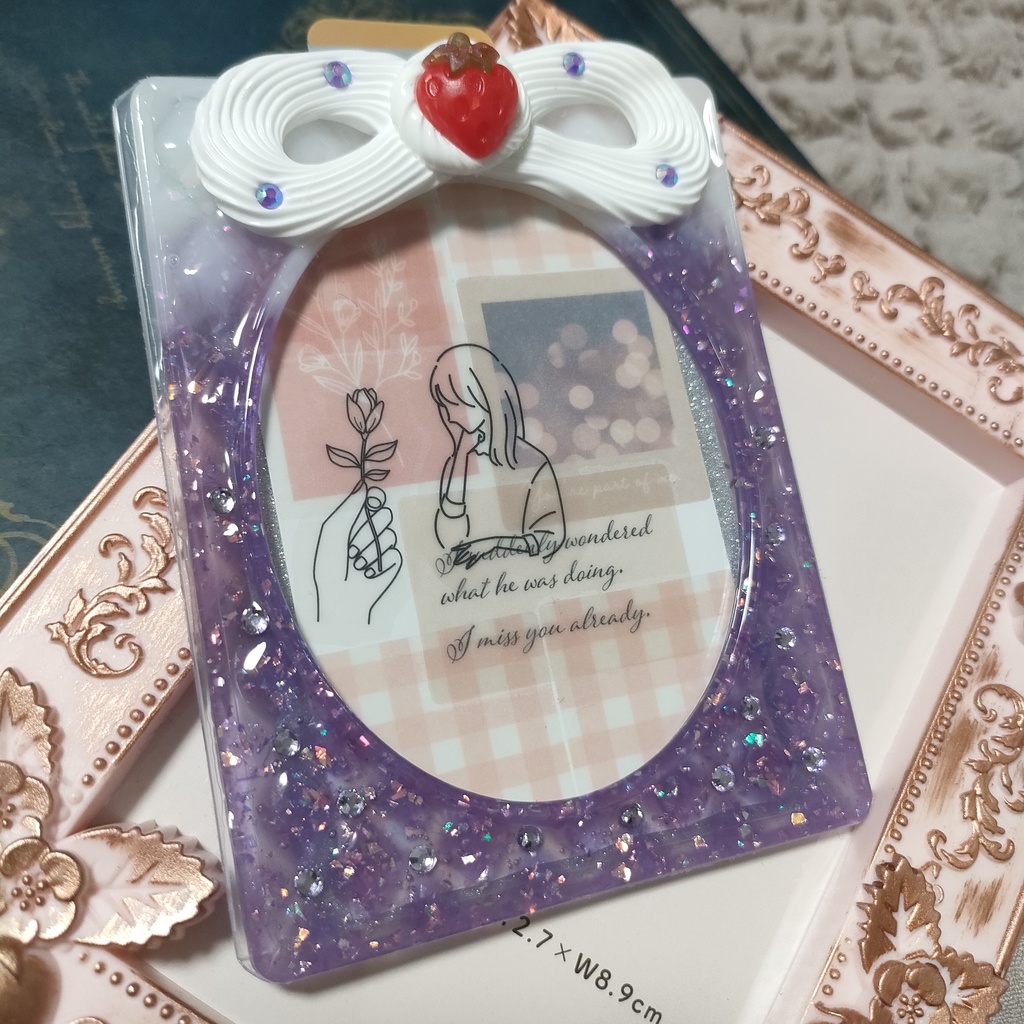 ハンドメイド レジンデコ トレカデコ B8縦 クリームソーダー風