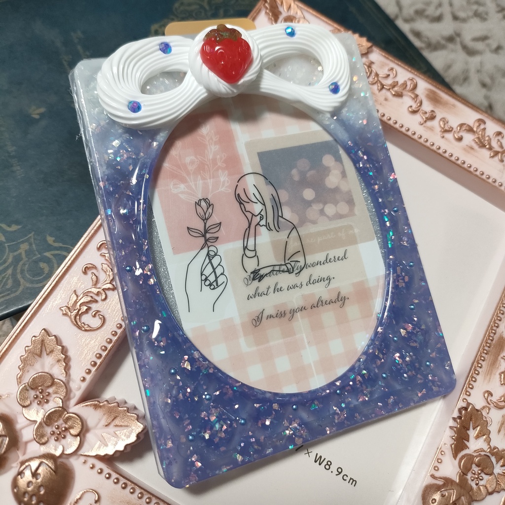 ハンドメイド レジンデコ トレカデコ B8縦 クリームソーダー風