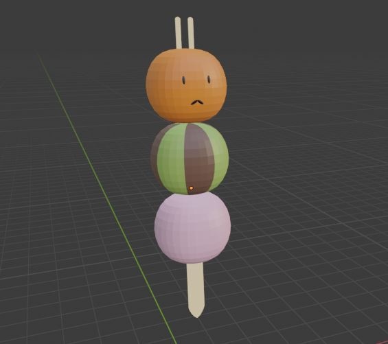 【無料】うさ団子 3D Model