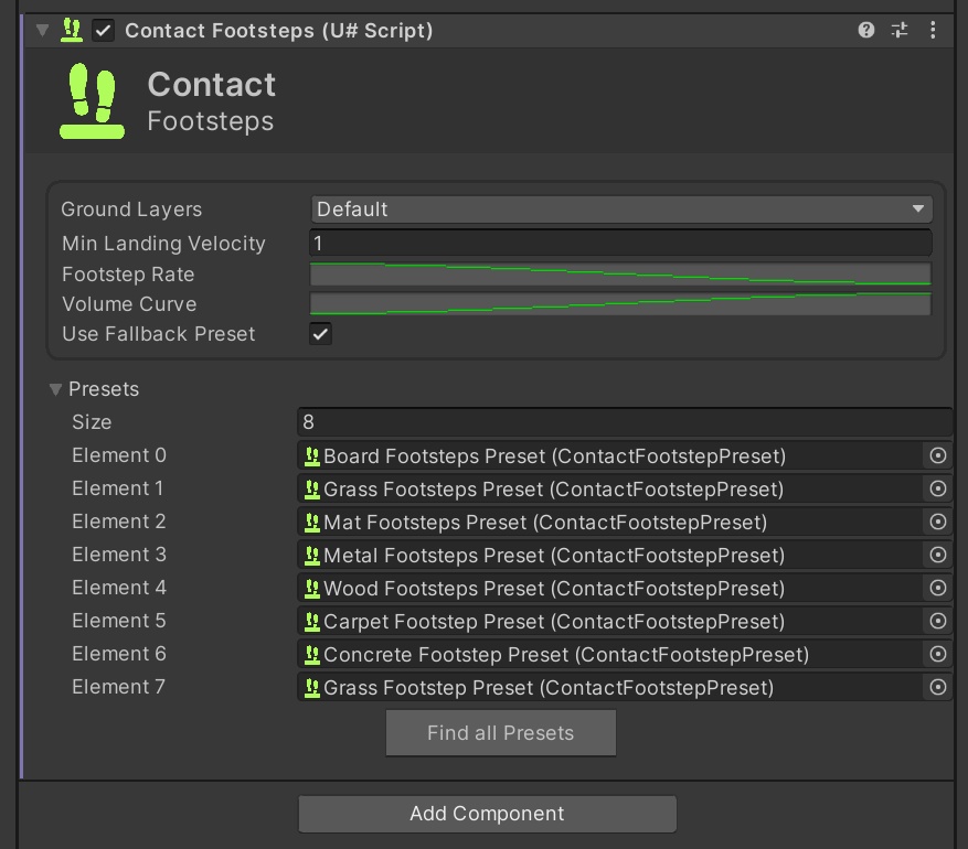 Contact - Collision and Footstep Sounds | VRChat World Prefab