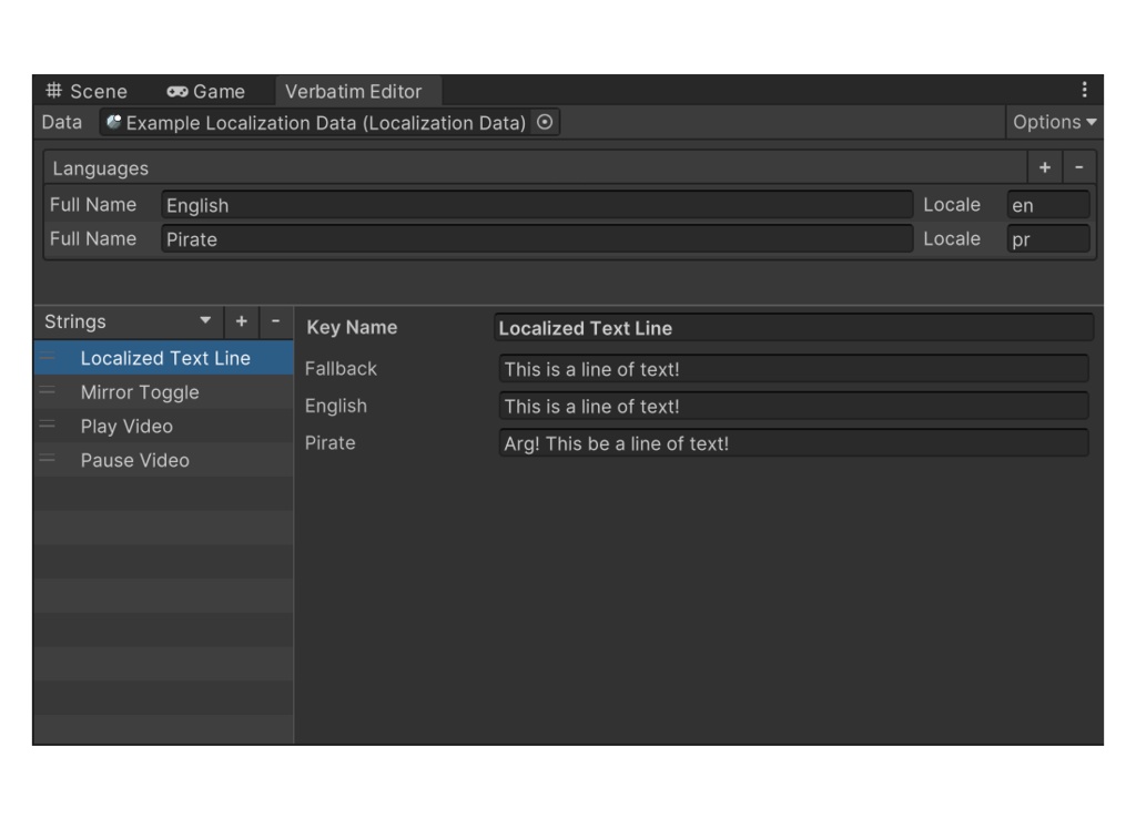 Verbatim Localization | VRChat World Prefab
