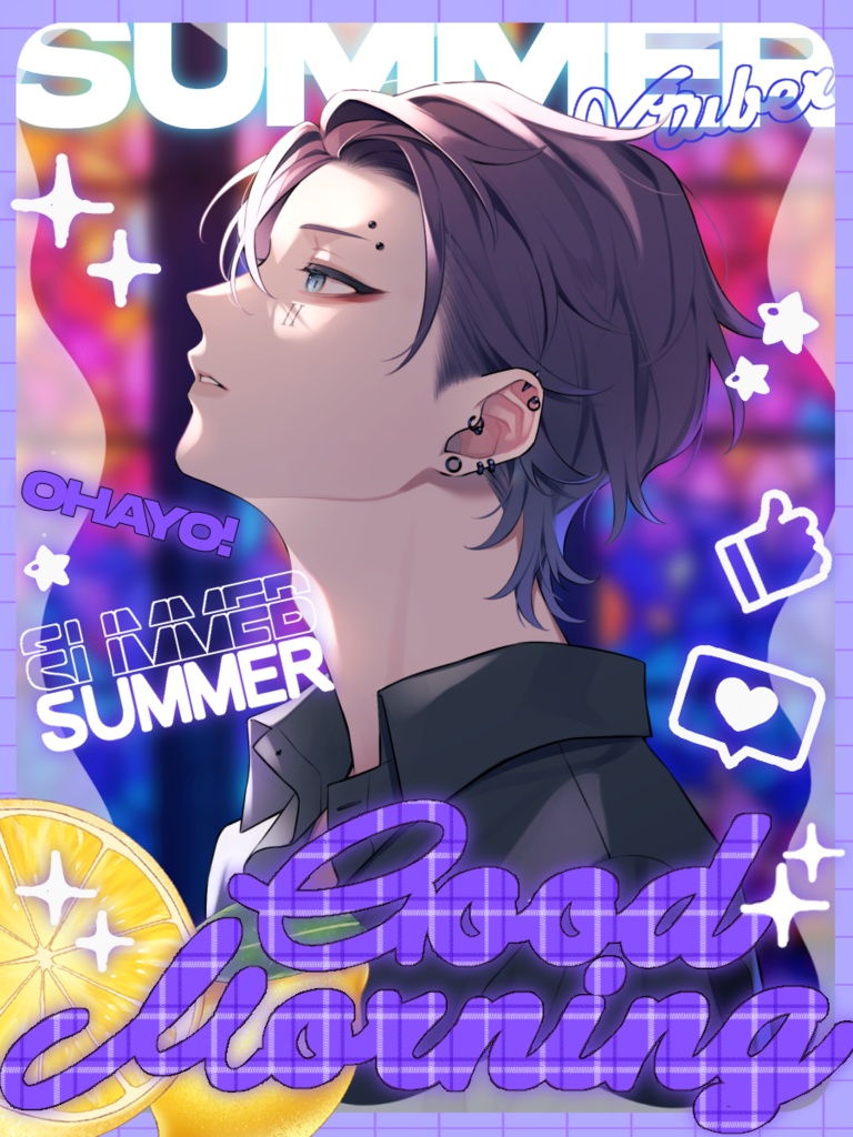 【無料】夏にぴったり!ひんやりレモンソーダなおはようVtuber素材🍋カラバリ全9色