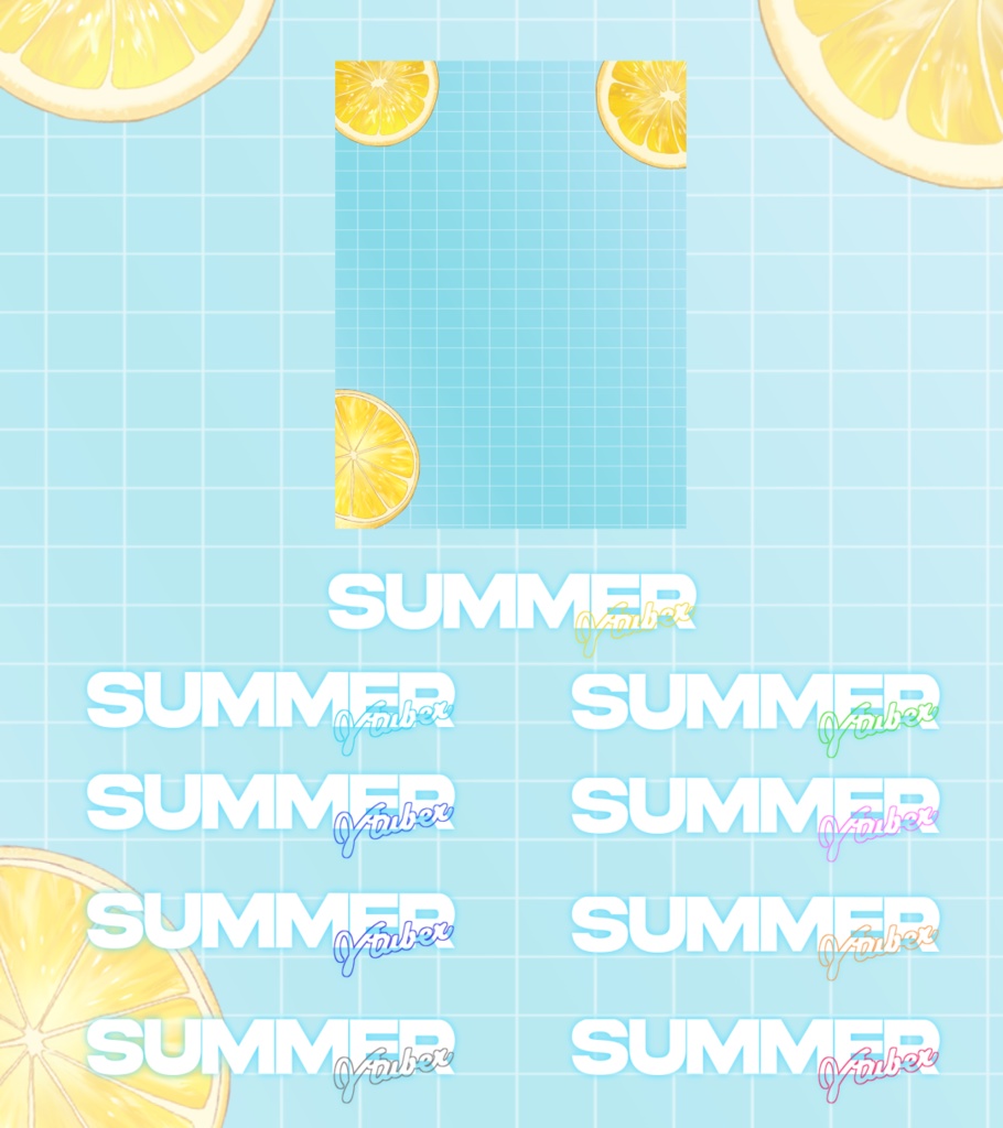 【無料】夏にぴったり!ひんやりレモンソーダなおはようVtuber素材🍋カラバリ全9色