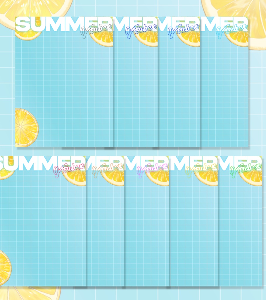 【無料】夏にぴったり!ひんやりレモンソーダなおはようVtuber素材🍋カラバリ全9色