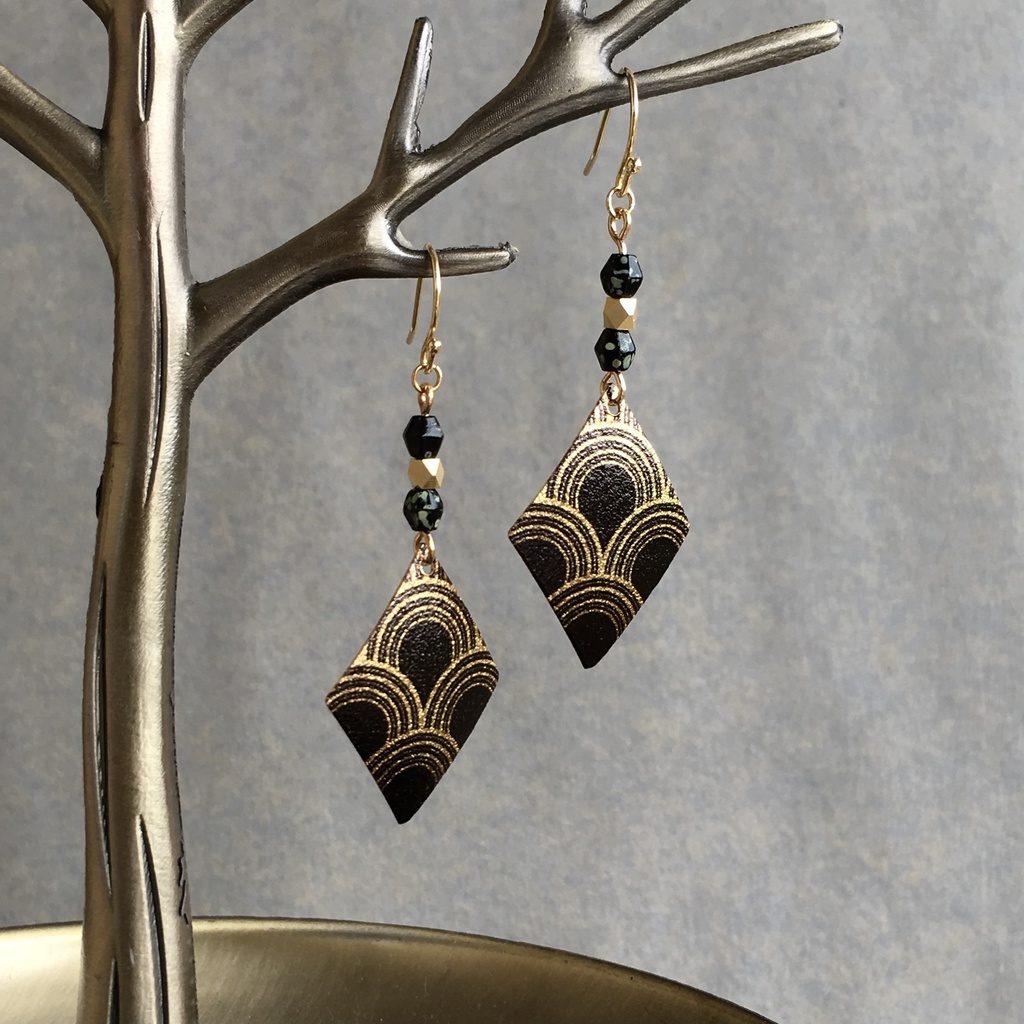 和柄 青海波文様ピアス