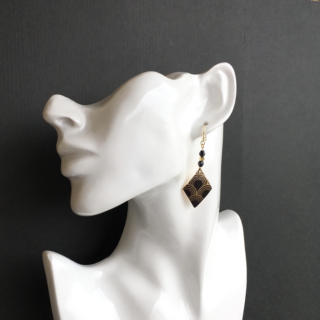 和柄 青海波文様ピアス