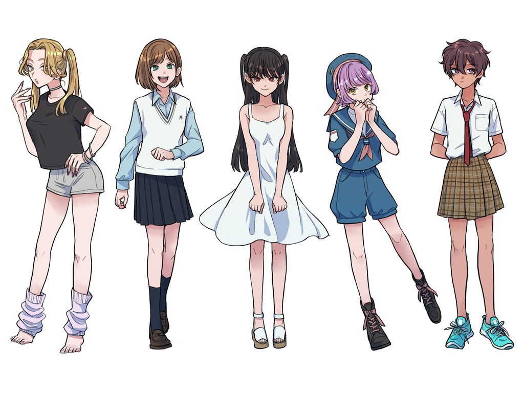 フリー立ち絵② 女の子 5人セット