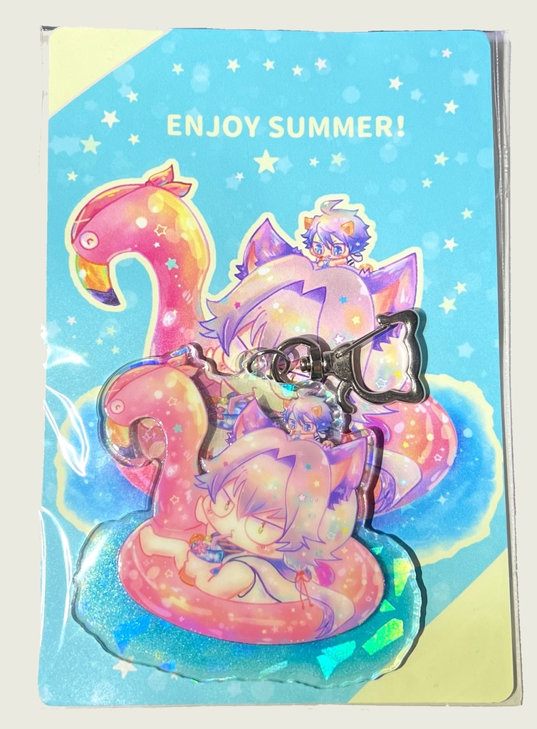 ねこ漣タケアクリルキーホルダー(夏)