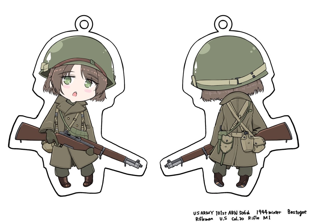 G.I.がーるず　ちびますこっと　1944　Bastogne　アクリルキーホルダー