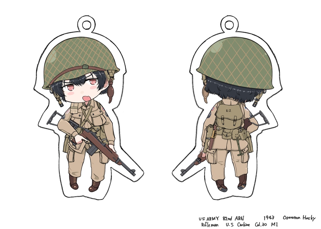 G.I.がーるず　ちびますこっと　1943　Sicily　アクリルキーホルダー