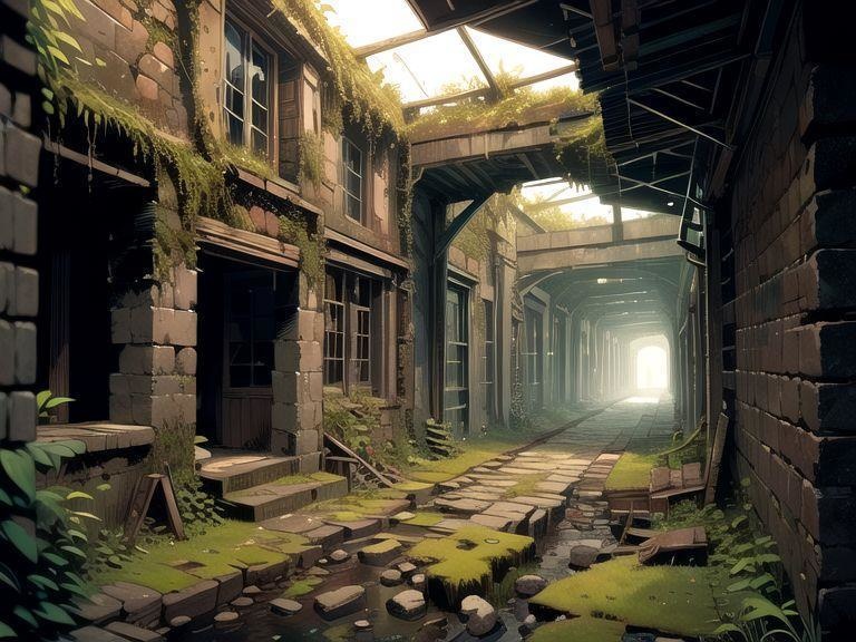 廃墟の背景素材