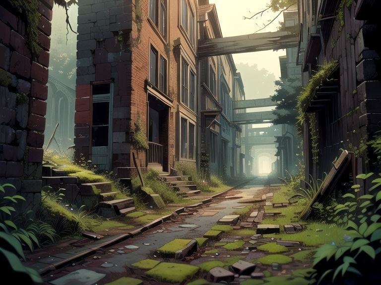 廃墟の背景素材