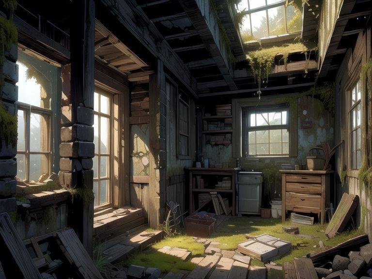 廃墟の背景素材