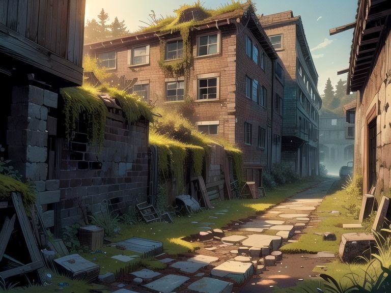 廃墟の背景素材