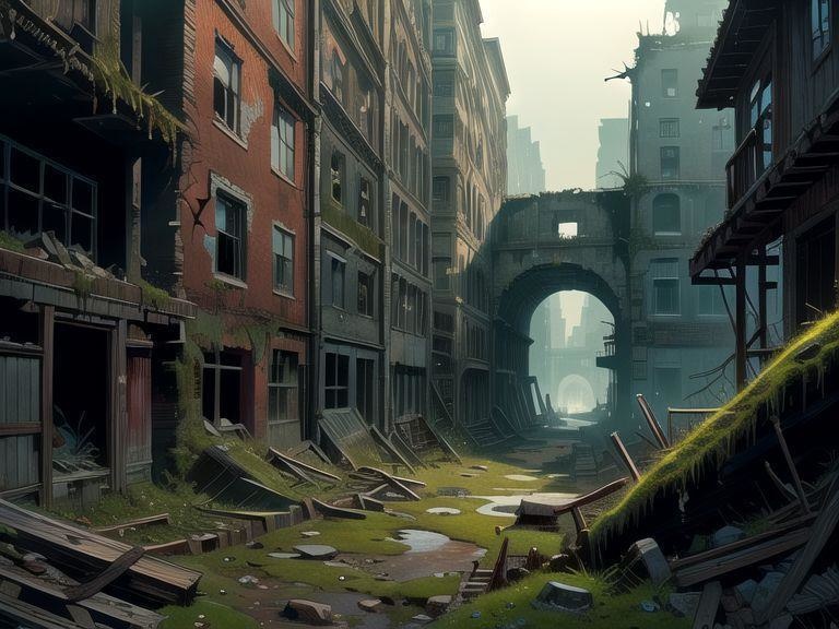 廃墟の背景素材