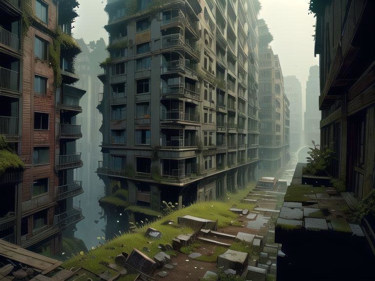 廃墟の背景素材