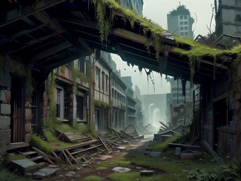 廃墟の背景素材