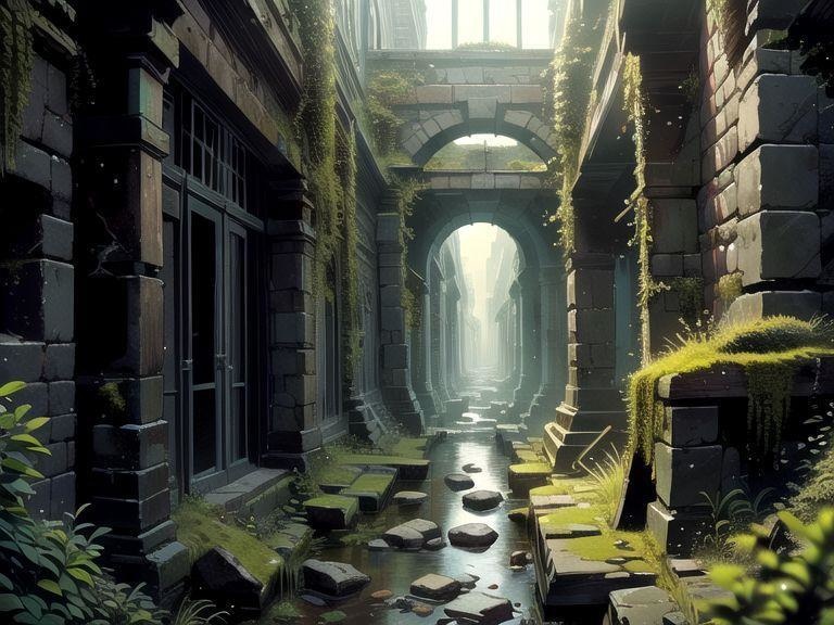 廃墟の背景素材