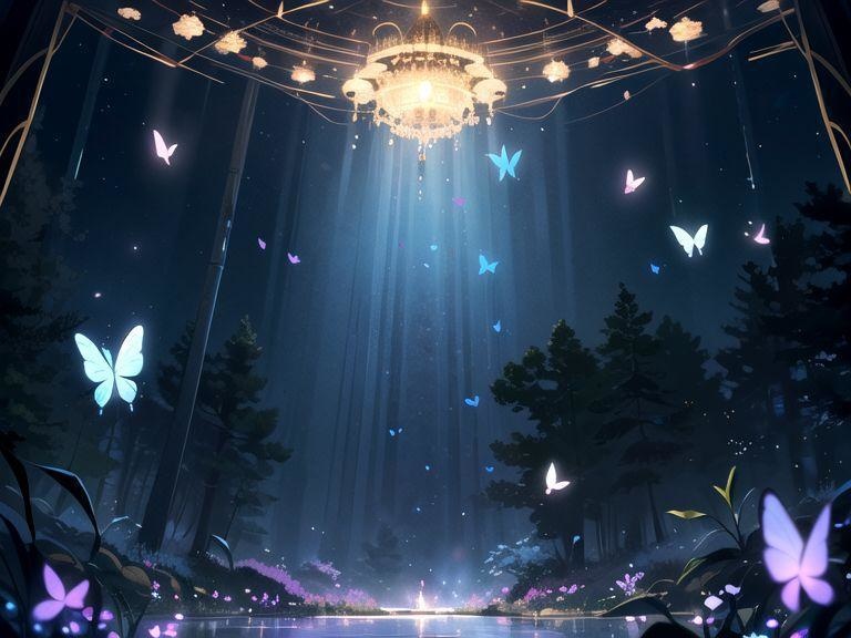 光の蝶の背景素材